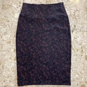 LuLaRoe Purple Black and Red Pencil Skirt